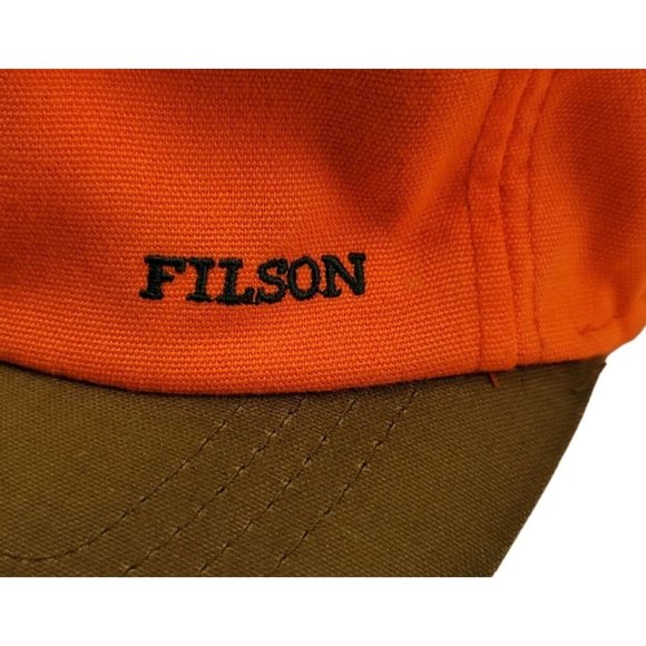 CC Filson Other - Filson Mens L Insulated Blaze Tin Cloth Cap Desert Tan Blaze Orange Ear Flaps
